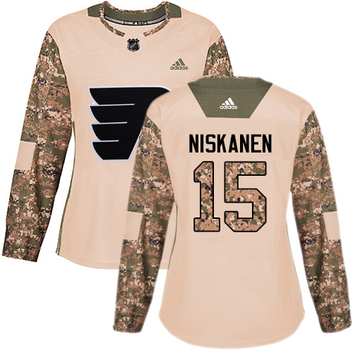 Adidas Flyers #15 Matt Niskanen Camo Authentic 2017 Veterans Day Women's Stitched NHL Jersey